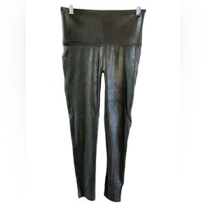 SPANX Faux Leather Leggings With Tummy Control
